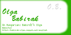 olga babirak business card